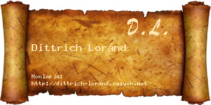 Dittrich Loránd névjegykártya