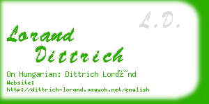 lorand dittrich business card
